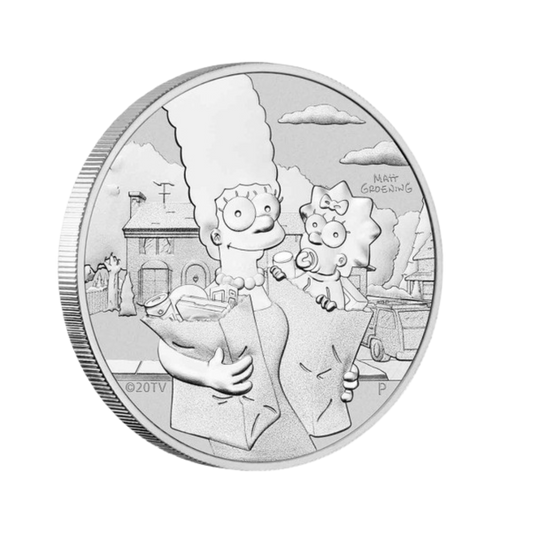 2021 The Simpsons Marge & Maggie 1oz Silver Coin