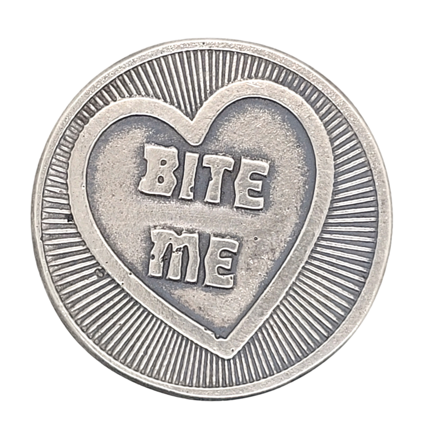 Volui Silver - Kiss Me/Bite Me 30g Silver Flip Coin
