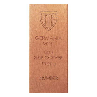 Germania Mint 1000g Raw 999 Copper Bar