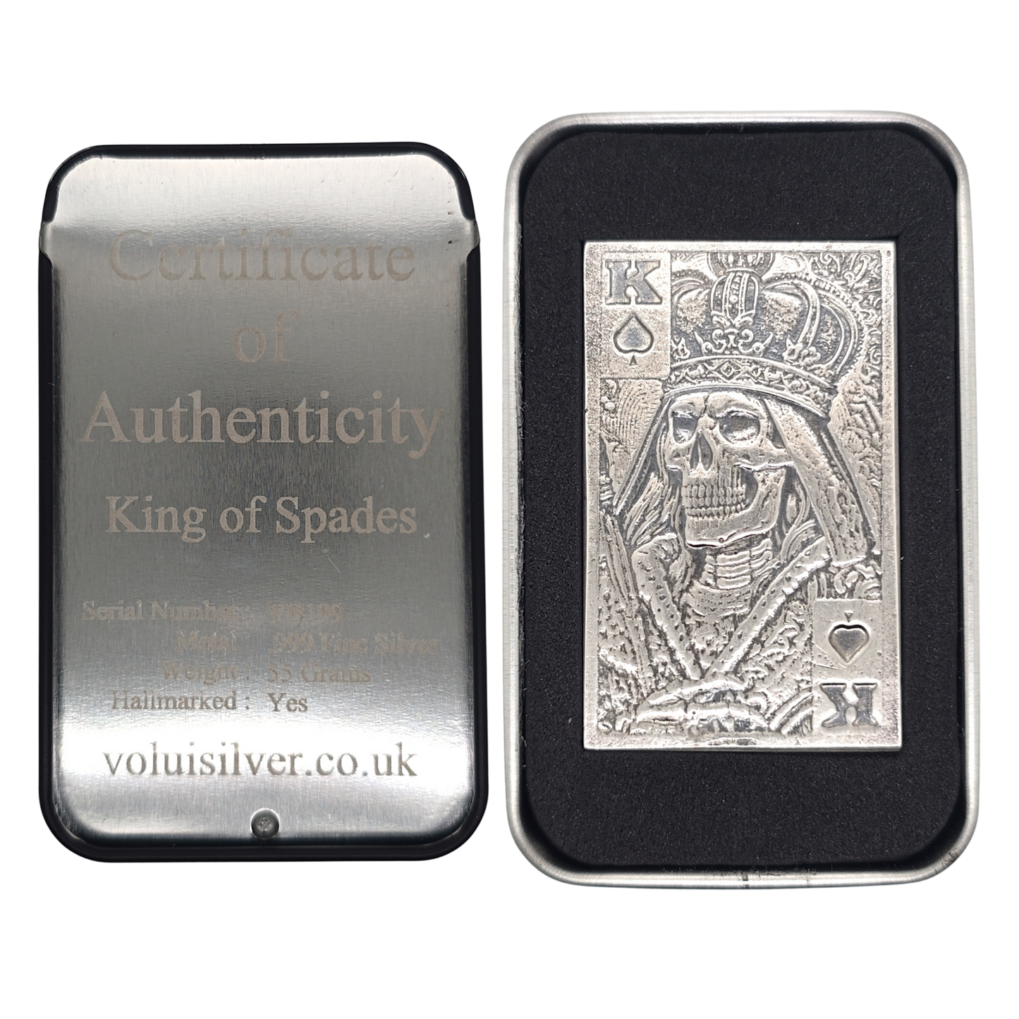 Volui Silver - King of Spades 55g Silver Bar