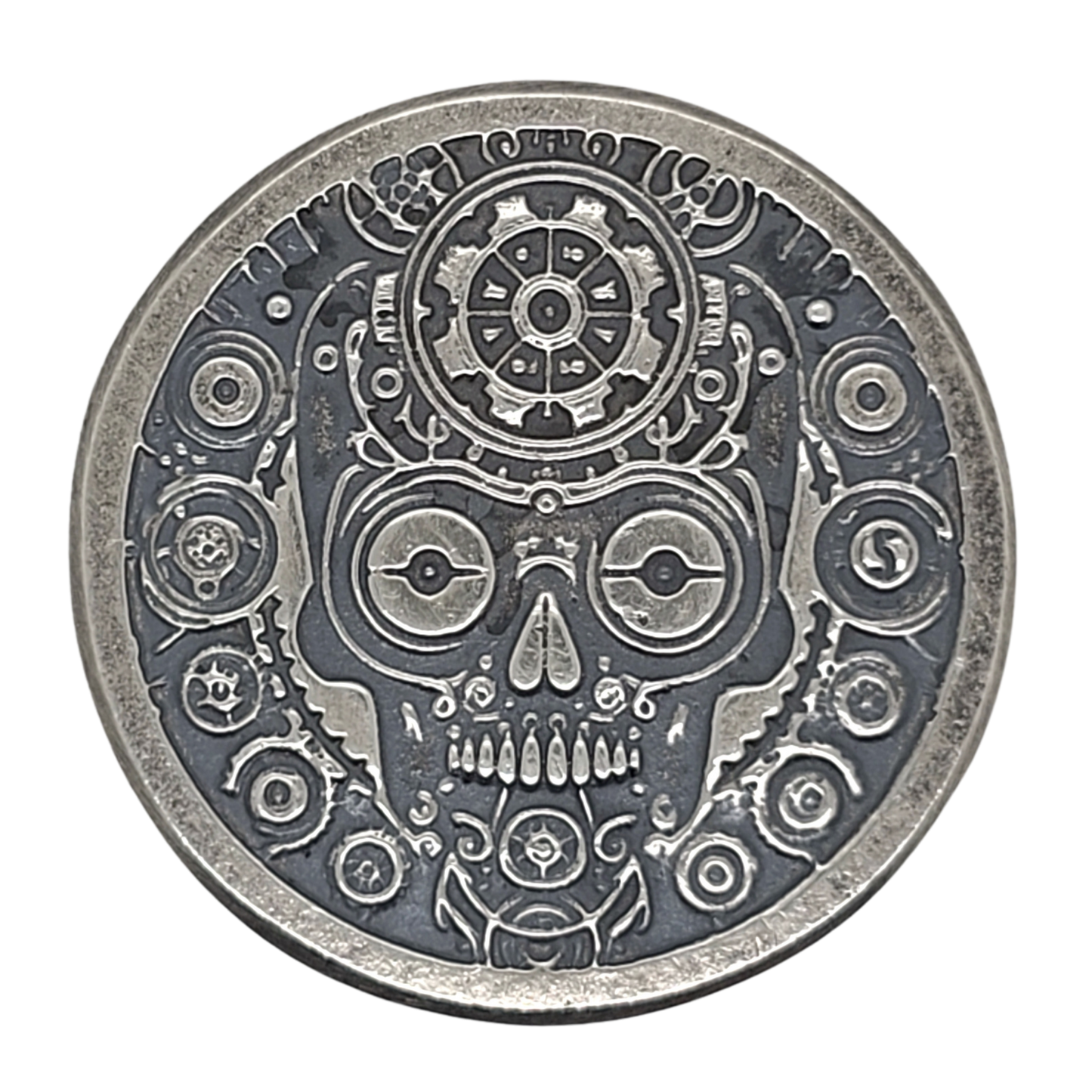 Volui Silver - Steampunk Heads/Gears 33g Silver Flip Coin