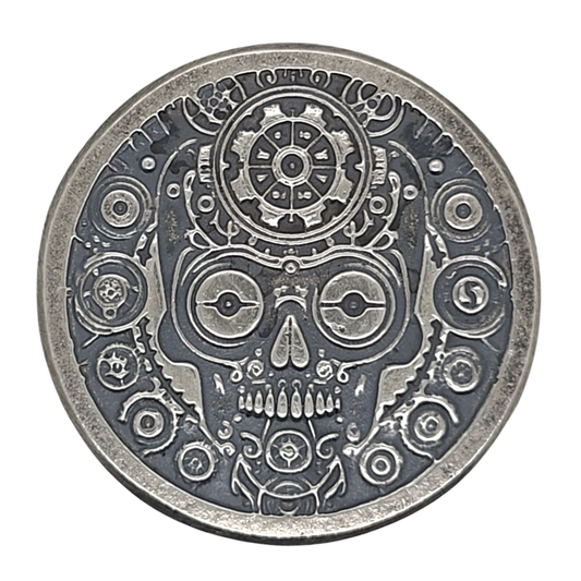 Volui Silver - Steampunk Heads/Gears 33g Silver Flip Coin