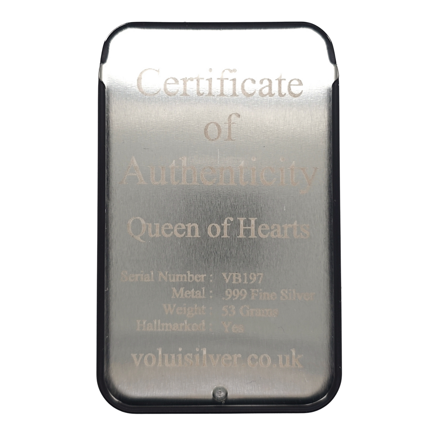 Volui Silver - Queen of Hearts 53g Silver Bar