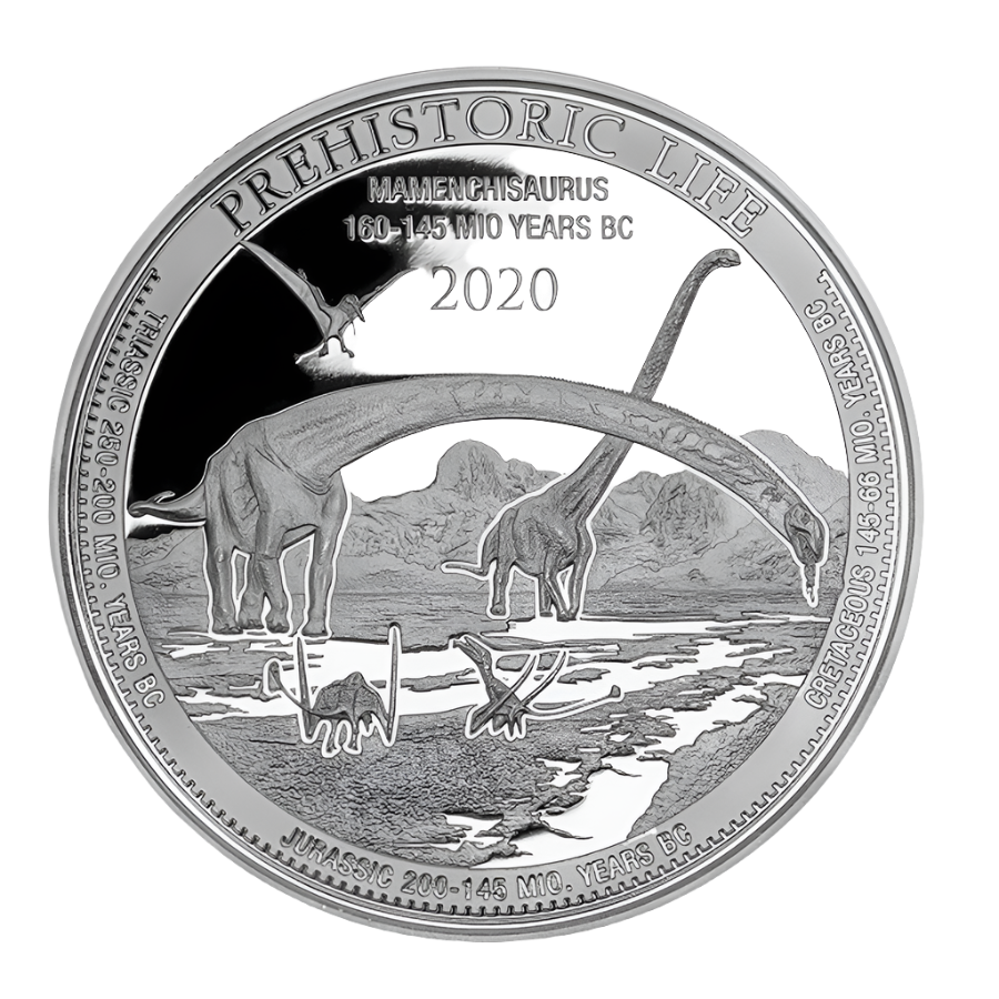 2020 Prehistoric Life Mamenchisaurus silver 1oz coin