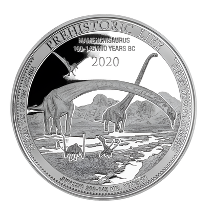 2020 Prehistoric Life Mamenchisaurus silver 1oz coin