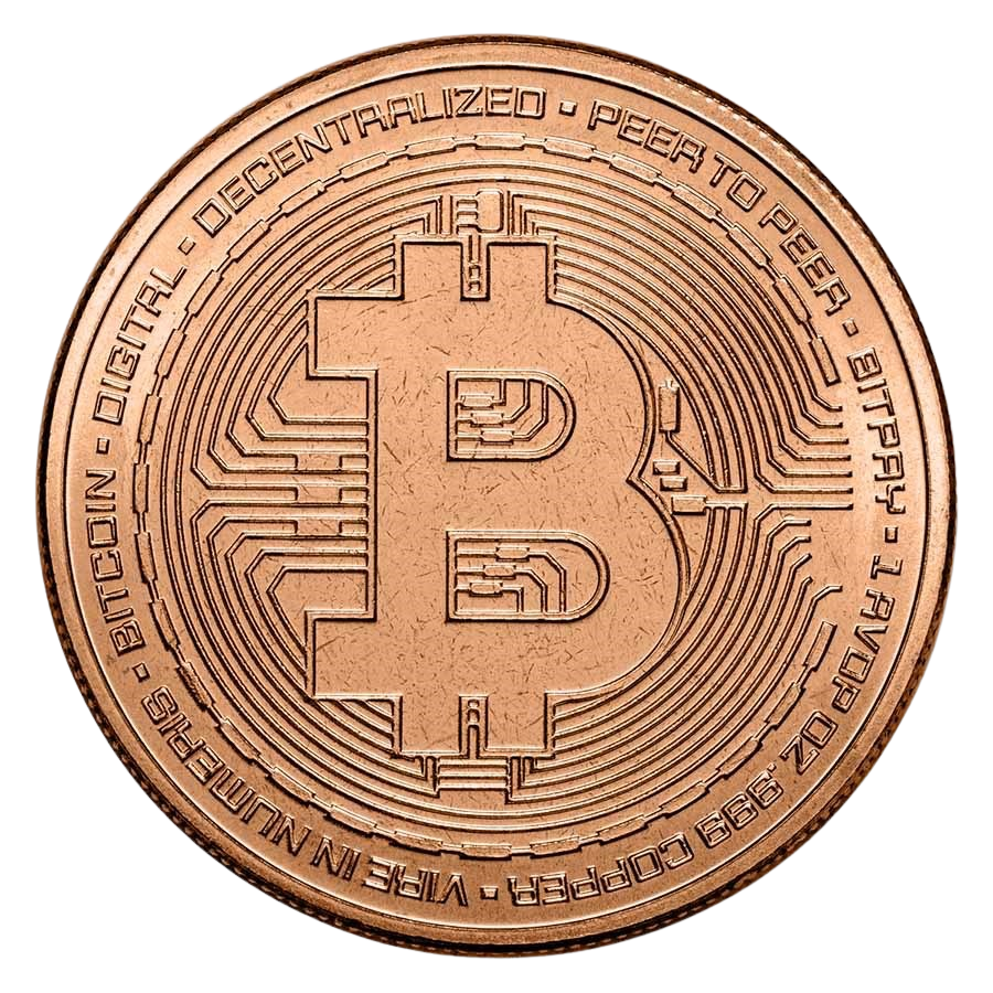 1oz Copper Round - Bitcoin