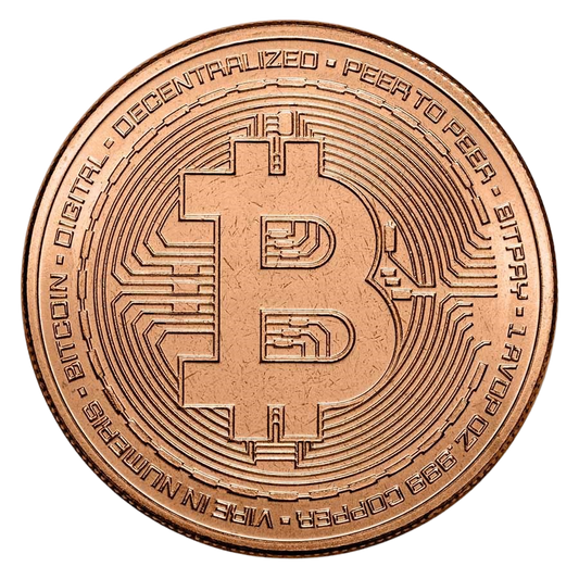 1oz Copper Round - Bitcoin