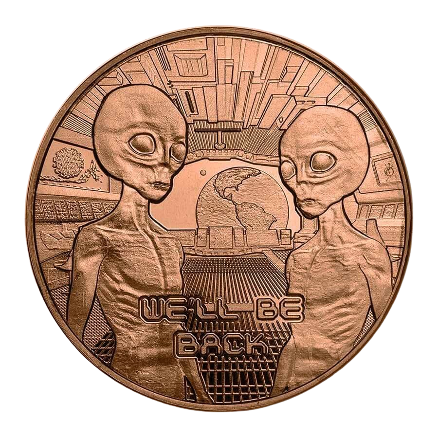 1oz Copper Round - Area 51 "We'll be back"