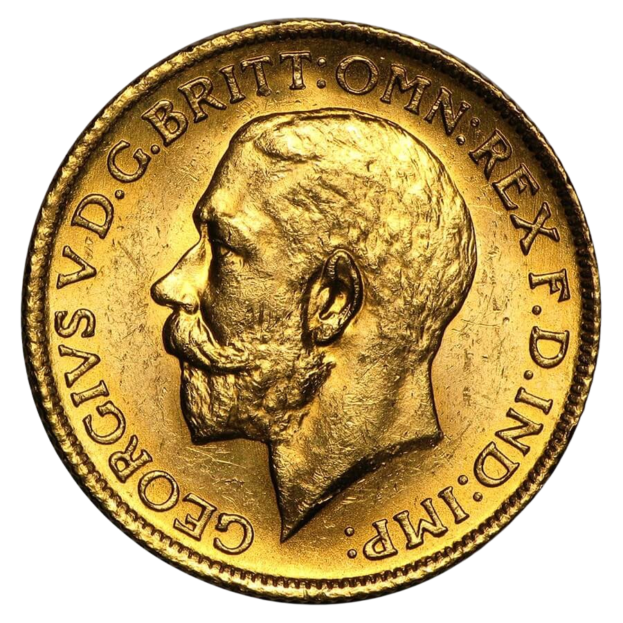 Gold Half Sovereign - George V - Large Head - 1911-1928
