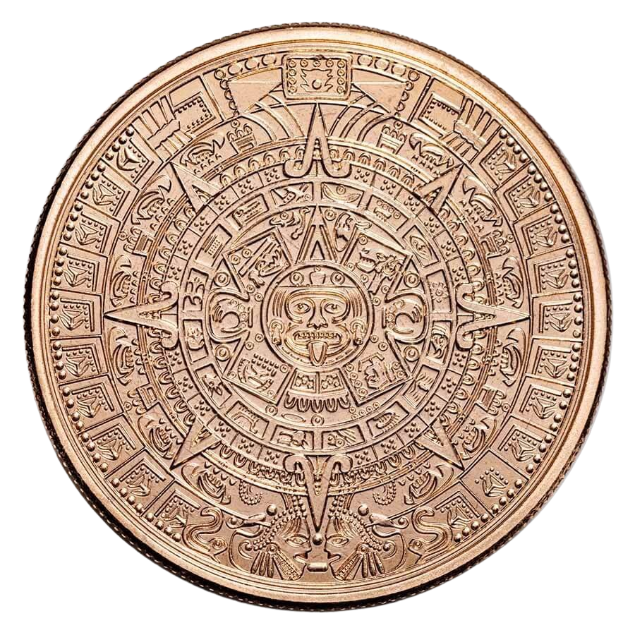 1 oz Copper Round - Aztec Calendar and Pyramid