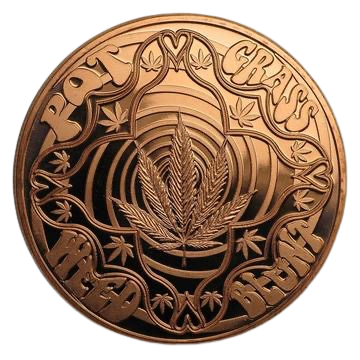 1oz Copper Round - Cannabis (Good Vibes Only)