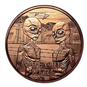 1oz Copper Round - Area 51 "They're Here"