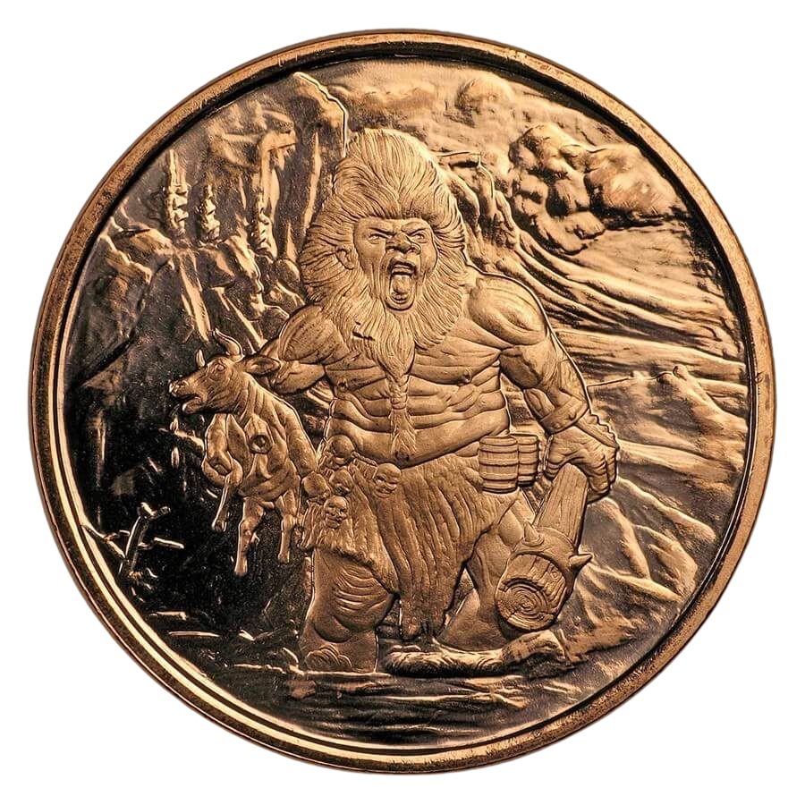 1oz Copper Round - Nordic Creatures: Frost Giant