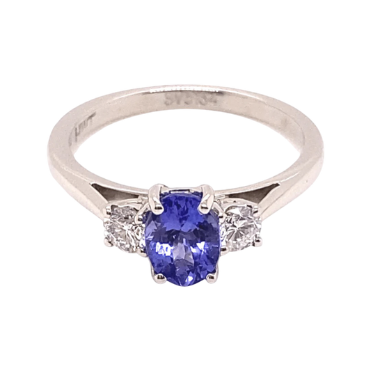 Tanzanite & Diamond Trilogy Ring